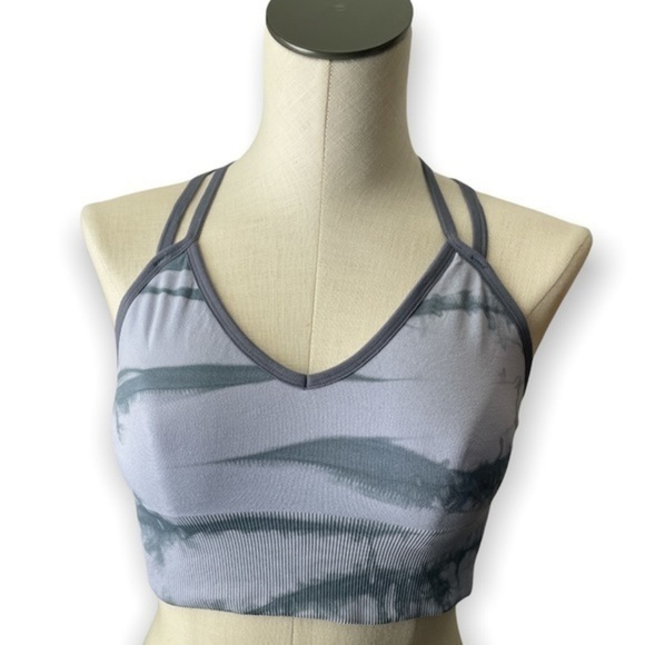 Zella bra Feeling Breezy Gray Zebra Strappy Sport Tank  Athletic Racerback Med - Picture 4 of 4